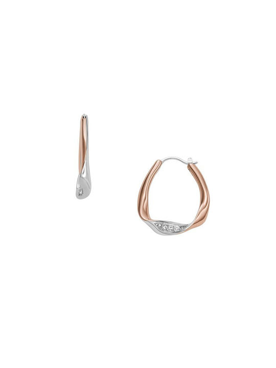 Skagen Earrings Hoops made of Steel Gold Plated