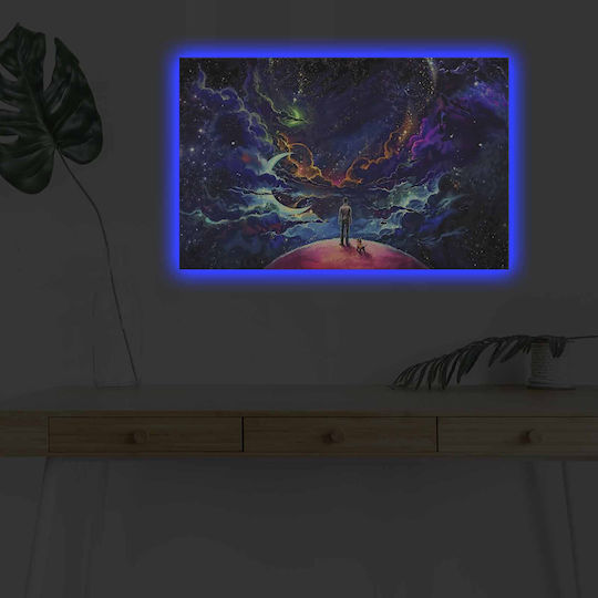 Gemälde auf Leinwand mit LED-Beleuchtung 45x45cm