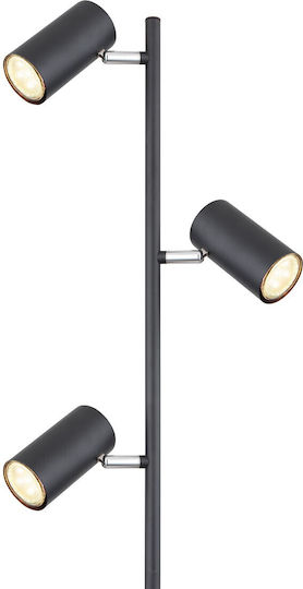 Globo Lighting Φωτιστικό Δαπέδου Υ154xΜ25εκ. με Ντουί για Λαμπτήρα GU10 Μαύρο
