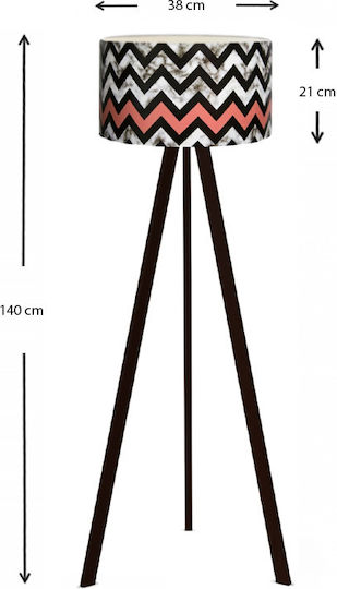Megapap Rosling Lampa de podea Î140xL38cm. cu Soclu pentru Bec E27 Negru