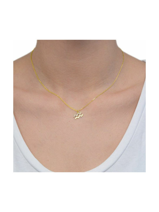 Amor Amor Necklace Zodiac Sign from Gold Plated Silver