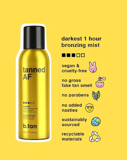 B.Tan Tanned AF Self Tanning Mist Body Dark 200ml