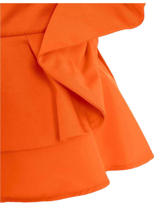 Troppo Women's Summer Crop Top Cotton Floral Orange