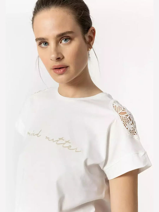 Tiffosi Γυναικείο T-shirt Λευκό