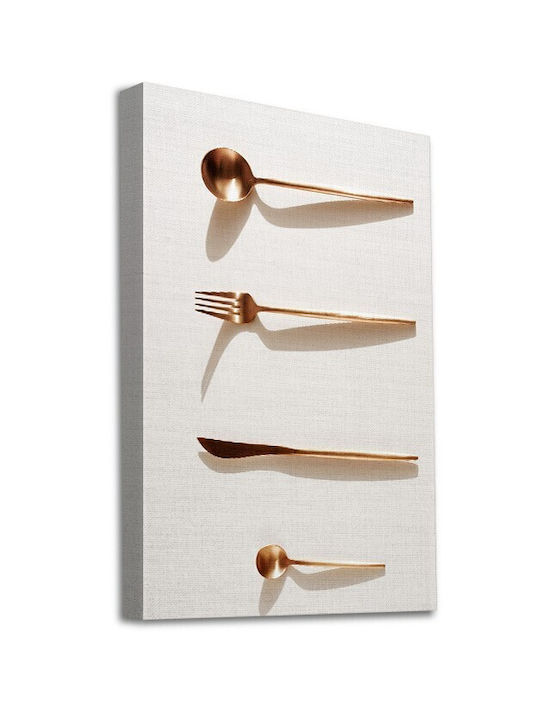 Walls Χρυσά Μαχαιροπήρουνα Πίνακας σε Καμβά 40x50cm