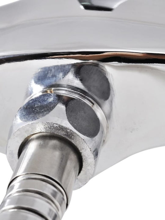 vidaXL Mixing Shower Shower Faucet Complete Set Inox Silver