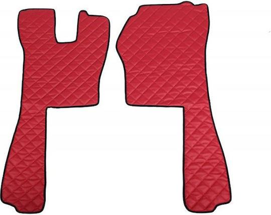 Set of Front and Rear Mats Universal 3pcs Scania R 2004-2009 Red