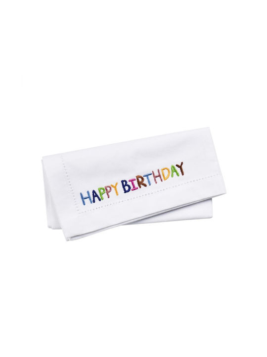 Butlers Τραπεζομάντηλο Βαμβακερό Happy Birthday Λευκό 45x45εκ.
