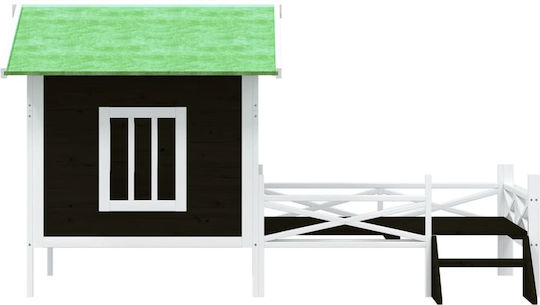 vidaXL Къщичка за Куче Дърво За Външно Ползване Сив 159x120x88.5см