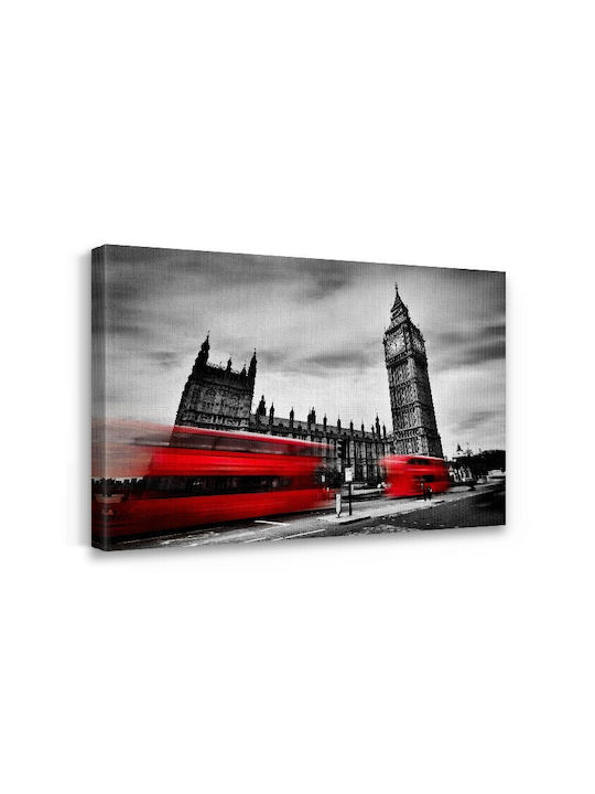 Walls Rote Busse in London Gemälde auf Segeltuch 20x15cm