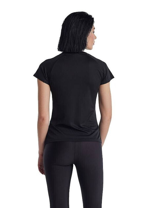 Blue Hunter Femeie Sport Tricou Uscare rapidă Monocrom Negru