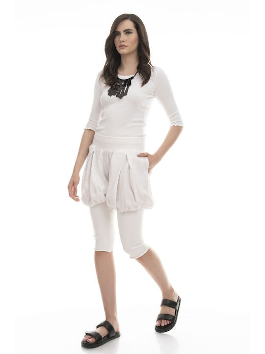 Raffaella Collection Women's Summer Blouse Linen Long Sleeve White