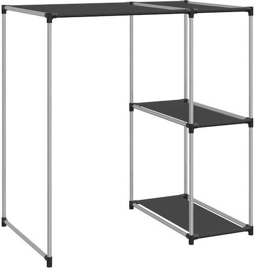 vidaXL An der Wand montiert Badezimmerregal Metallisch mit 2 Regalböden 87x55x90.5cm Schwarz