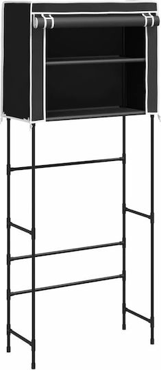 vidaXL Rafturi de baie Raft Baie Metal cu 2 Rafturi 71x29.5x170.5cm Neagră