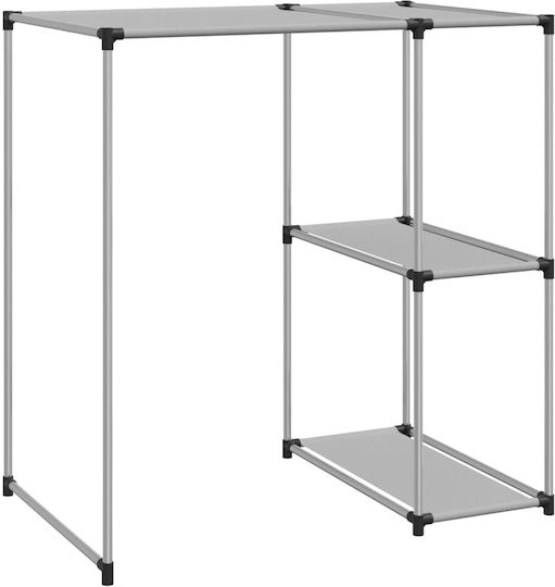 vidaXL Wall Mounted Bathroom Shelf Metallic with 2 Shelves 87x55x90.5cm Gray