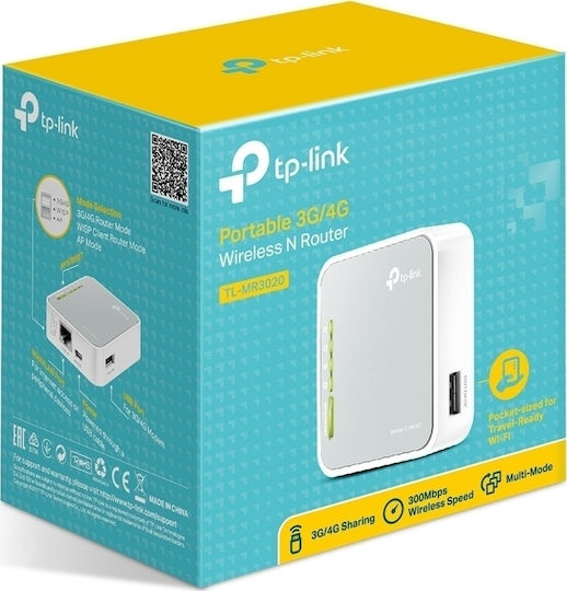 TP-LINK TL-MR3020 v3.20 Ασύρματο 4G Router Wi‑Fi 4