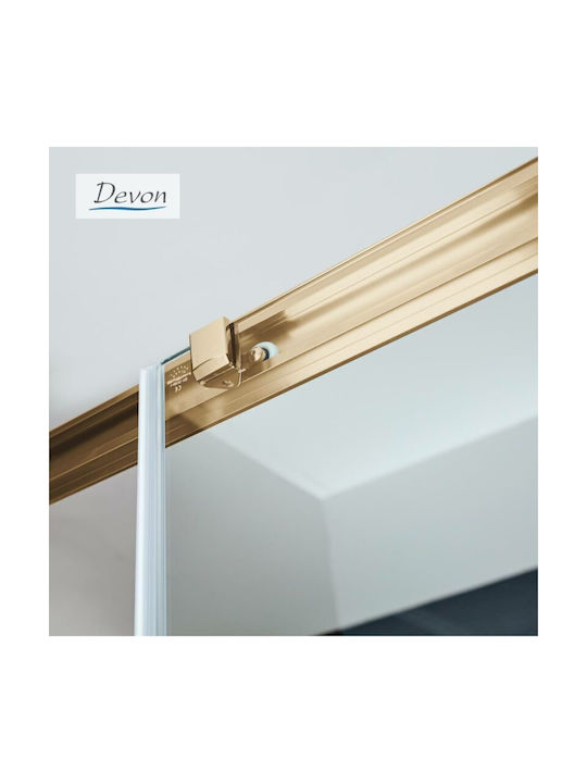 Devon Noxx Shower Screen for Shower with Sliding Door 168-171x200cm Clean Glass Bronze Brushed