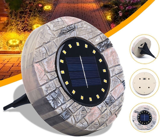 Set of 4 Stake Solar Lights 0.4W Warm White with Photocell IP65 14cmx12cmcm