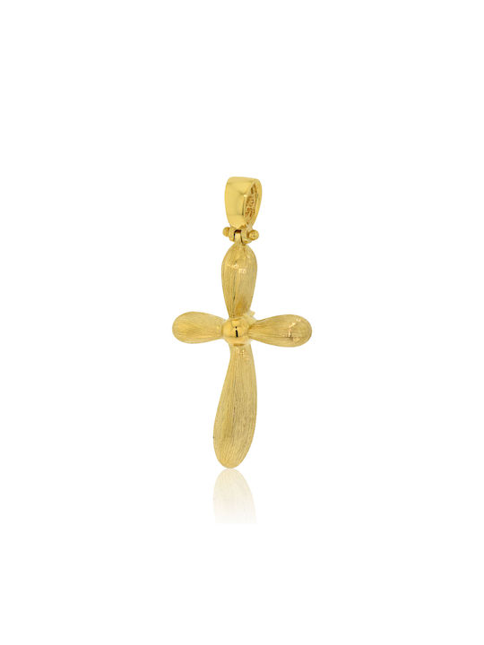 Skaras Jewels Women's Gold Cross 14K Double Sided