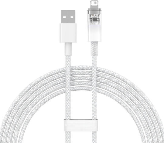 Baseus Explorer Braided USB-A to Lightning Cable 20W White 2m (CATS010102)