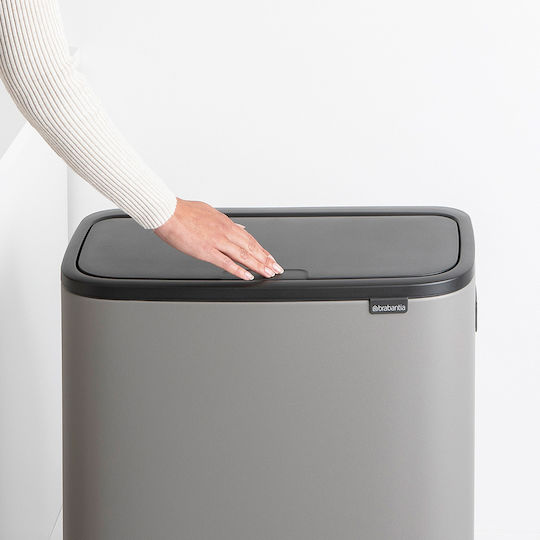 Brabantia Кошче Bo Touch Hi За Рециклиране От Неръждаема Стомана Тласък Сиво 30лт