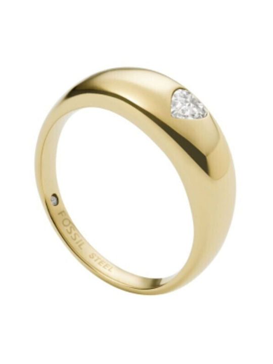 Fossil Women's Gold Plated Steel Ring