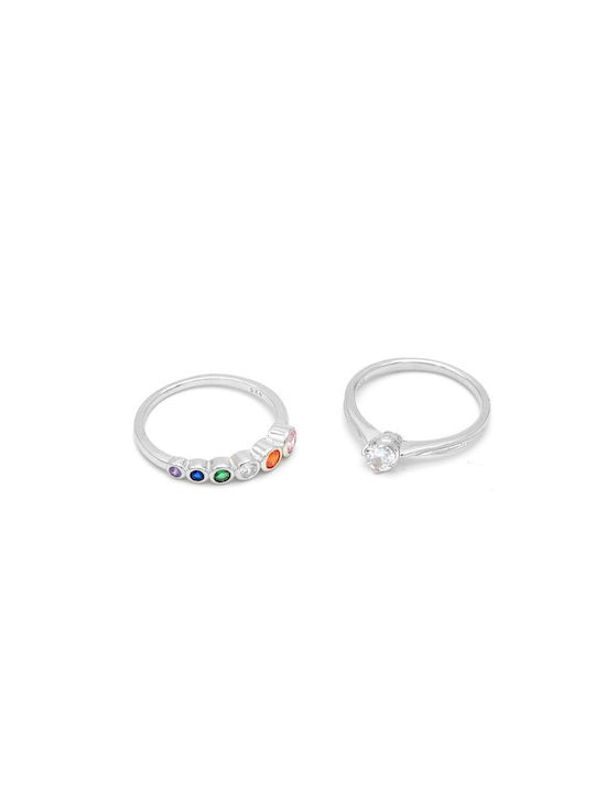 Amor Amor Women's Silver Eternity Ring with Zircon