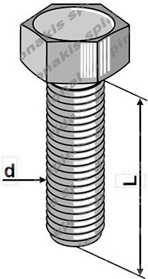 Vidomet Metallschraube Sechseck DIN 933 mit Durchmesser M20 und Länge 35mm