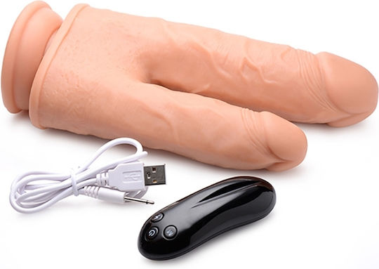 Curve Toys Double Vibrator with Remote Control 20.5cm Flesh