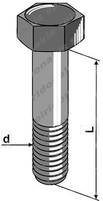 Vidomet Șurub de metal Hexagon DIN 931 cu Diametru M20 și Lungime 160mm