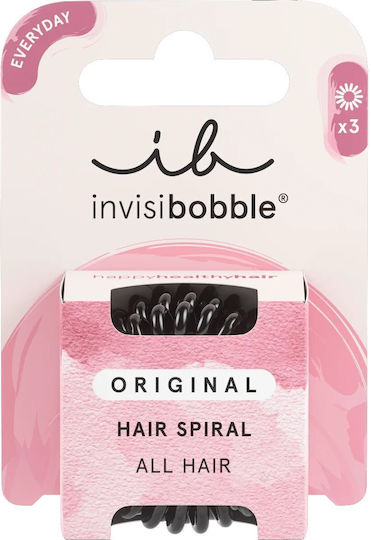 Invisibobble Everyday Original Set Coil Hair Scrunchies 3 Pieces True Black
