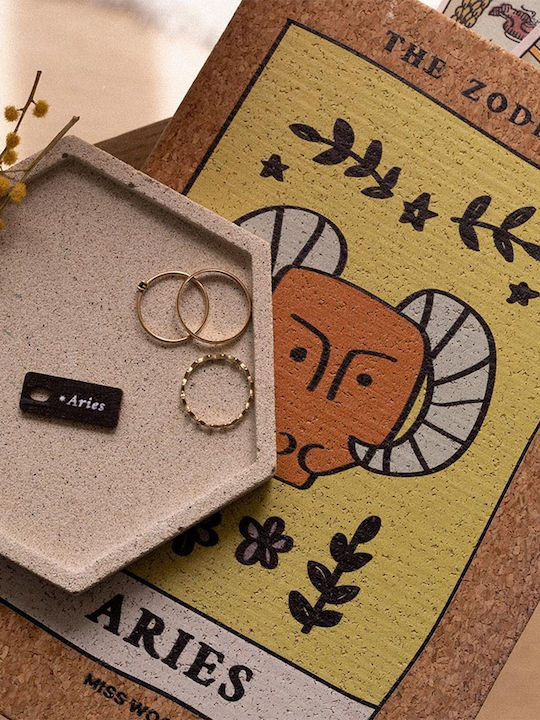 Miss Wood Wooden Label Keychain Black