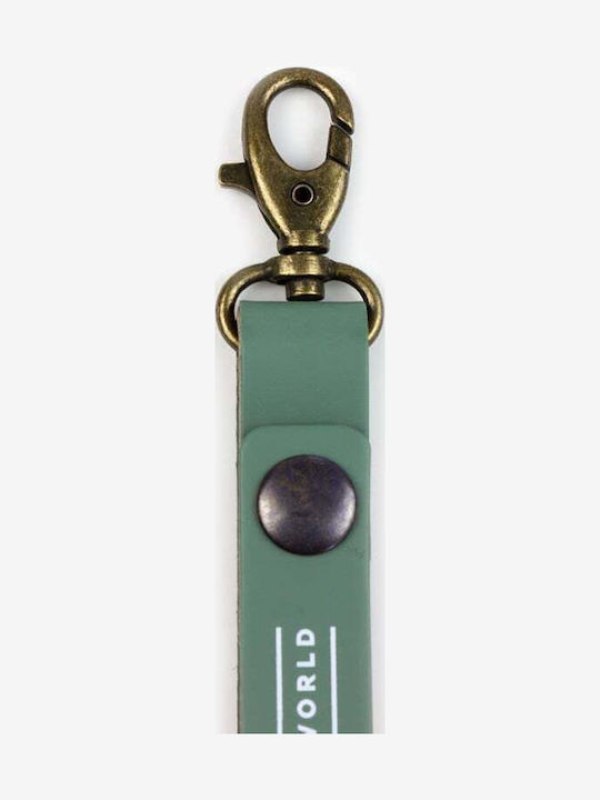 Miss Wood Breloc Lucrat Manual Din Piele Verde