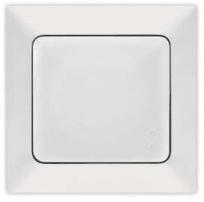 Eurolamp Recessed Electrical Lighting Wall Switch with Frame Basic White