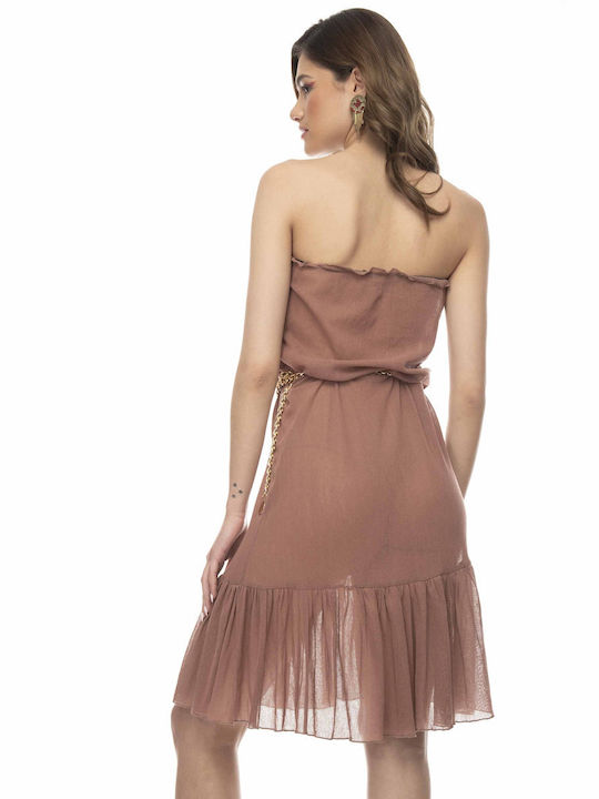 Raffaella Collection Summer Mini Dress Brown