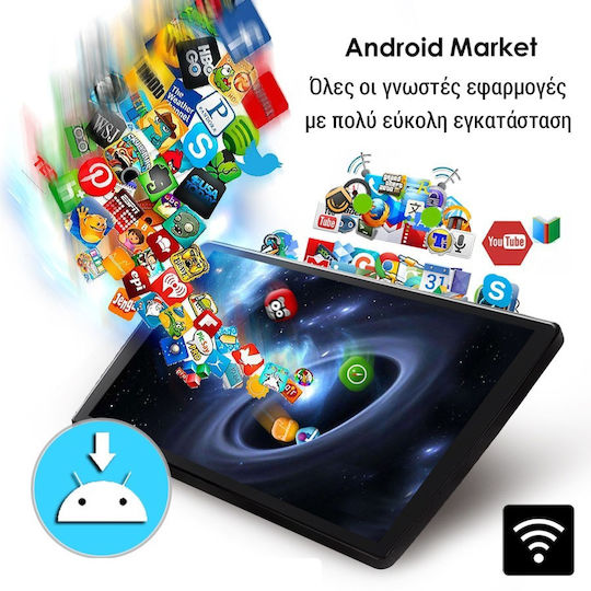 Kirosiwa Ηχοσύστημα Αυτοκινήτου 2DIN (Bluetooth/USB/WiFi/GPS/Apple-Carplay/Android-Auto) με Οθόνη Αφής 9"
