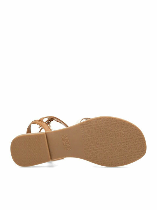 Women's Flat Sandals with Strap in Brown Color
