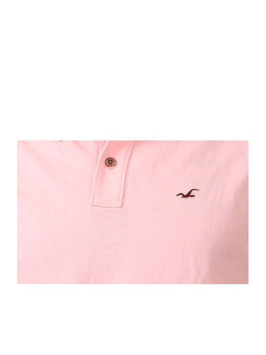 Hollister Herren Kurzarmshirt Polo Rosa