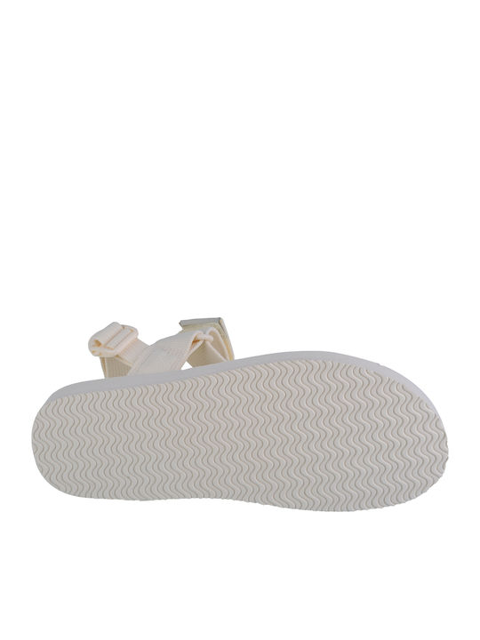 Women's Flat Sandals in Beige Color