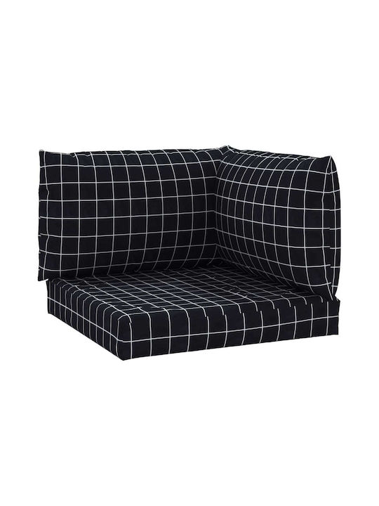 vidaXL Waterproof Pallet Bench Cushion Black 3pcs 60x60cm.