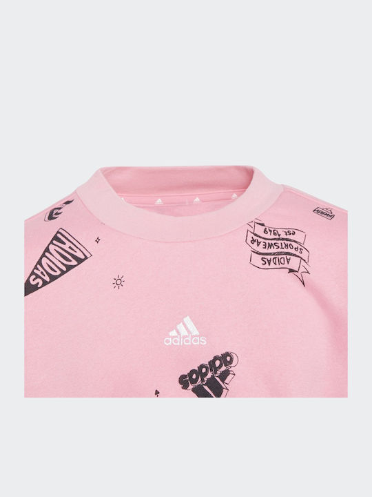 Kinder-Sweatshirt Rosa Love All Over Print