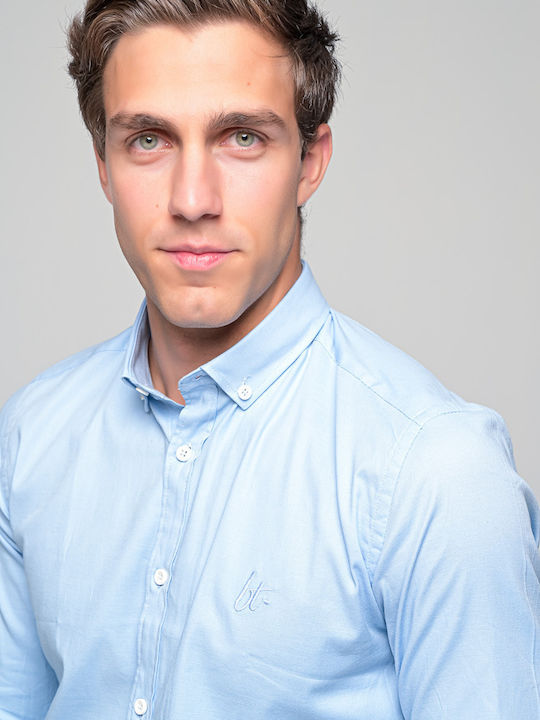 Harmony Long-sleeved Cotton Shirt Light Blue