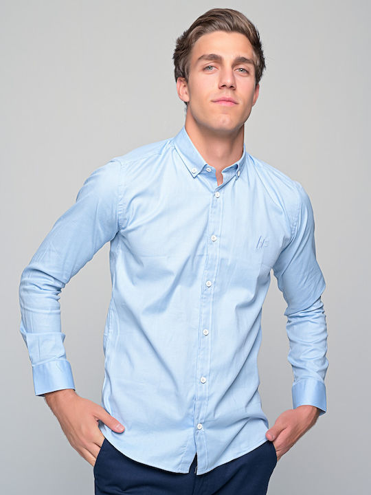 Harmony Long-sleeved Cotton Shirt Light Blue