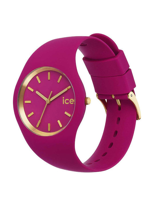 Ice Glam Brushed Γυναικείο Ρολόι 40mm Μπαταρίας με Φούξια Καουτσούκ Λουράκι