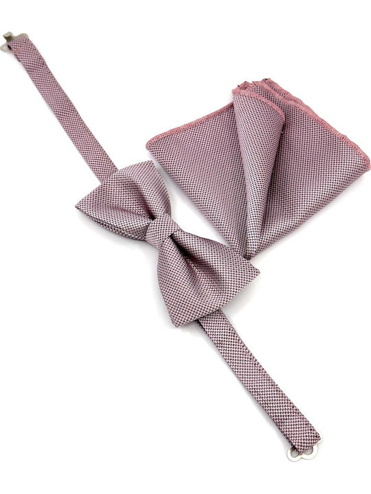 Legend Accessories Silk Bow Tie Set with Pochette Pink