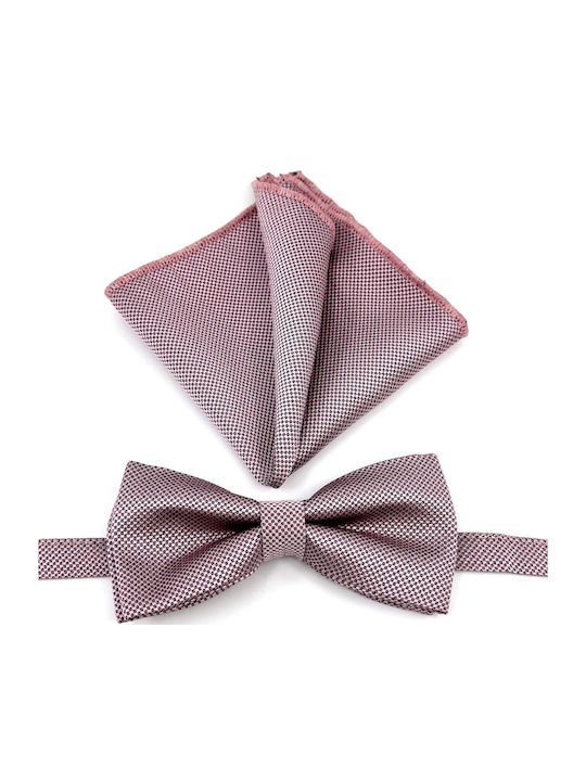 Legend Accessories Silk Bow Tie Set with Pochette Pink