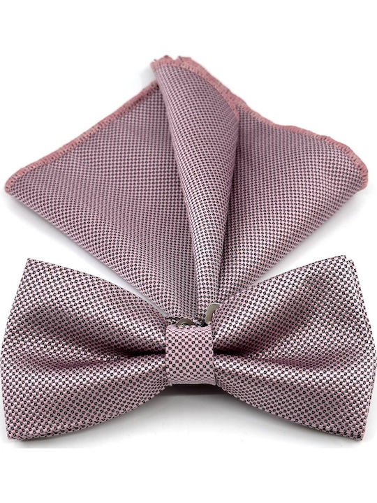 Legend Accessories Silk Bow Tie Set with Pochette Pink