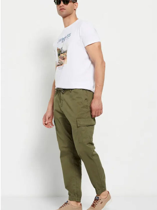 Trousers Cargo Elastic in Regular Fit Khaki