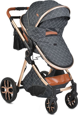 Cangaroo Alma Adjustable 2 in 1 Baby Stroller Suitable for Newborn Black 7.5kg