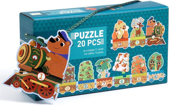 Kids Puzzle Animals & Numbers 20pcs Djeco